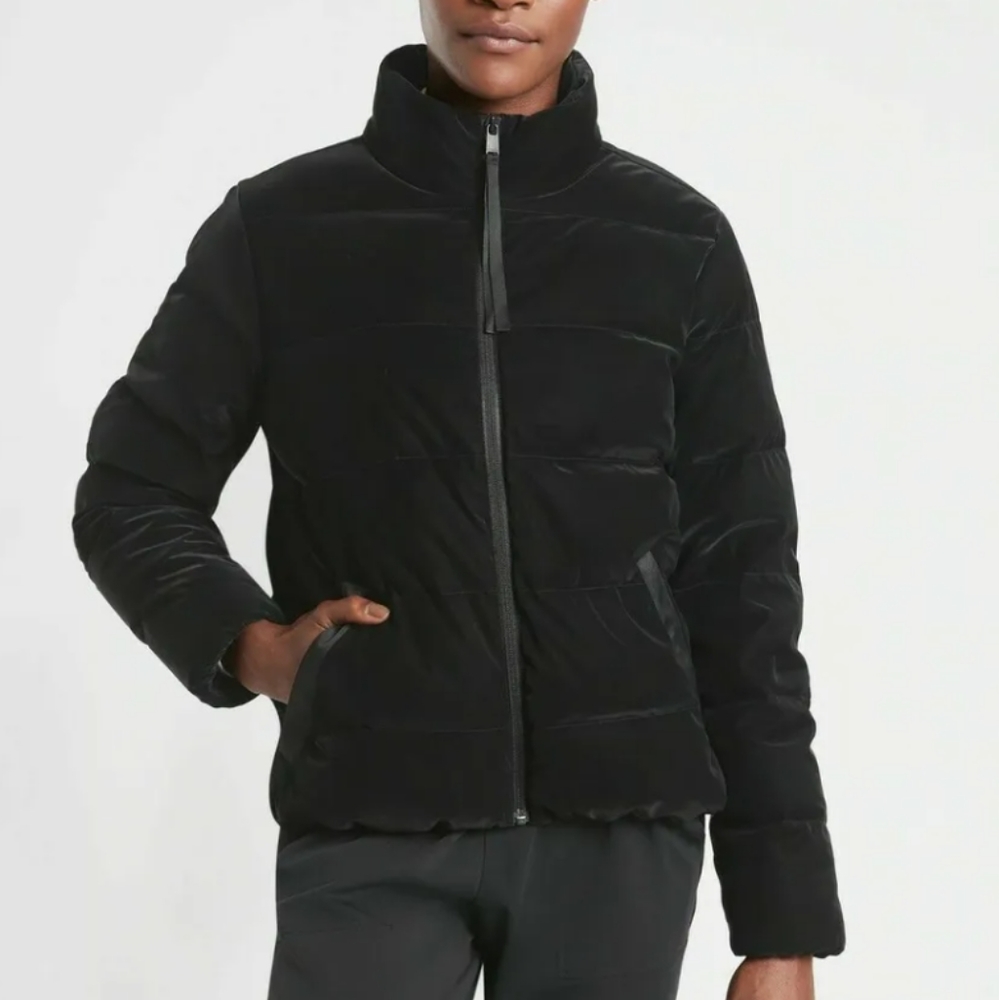 Athleta Venice Odessey Down Puffer Jacket SZ.M Black